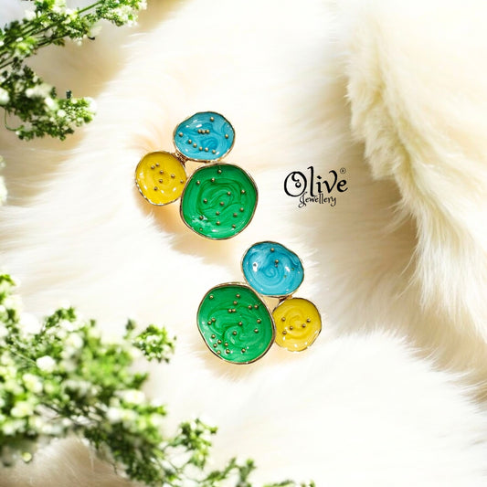 Enamel Earrings - 207