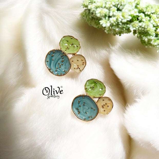 Enamel Earrings - 207