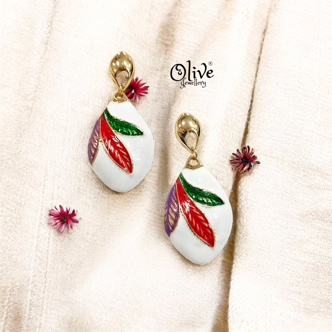 Enamel Earrings - 215
