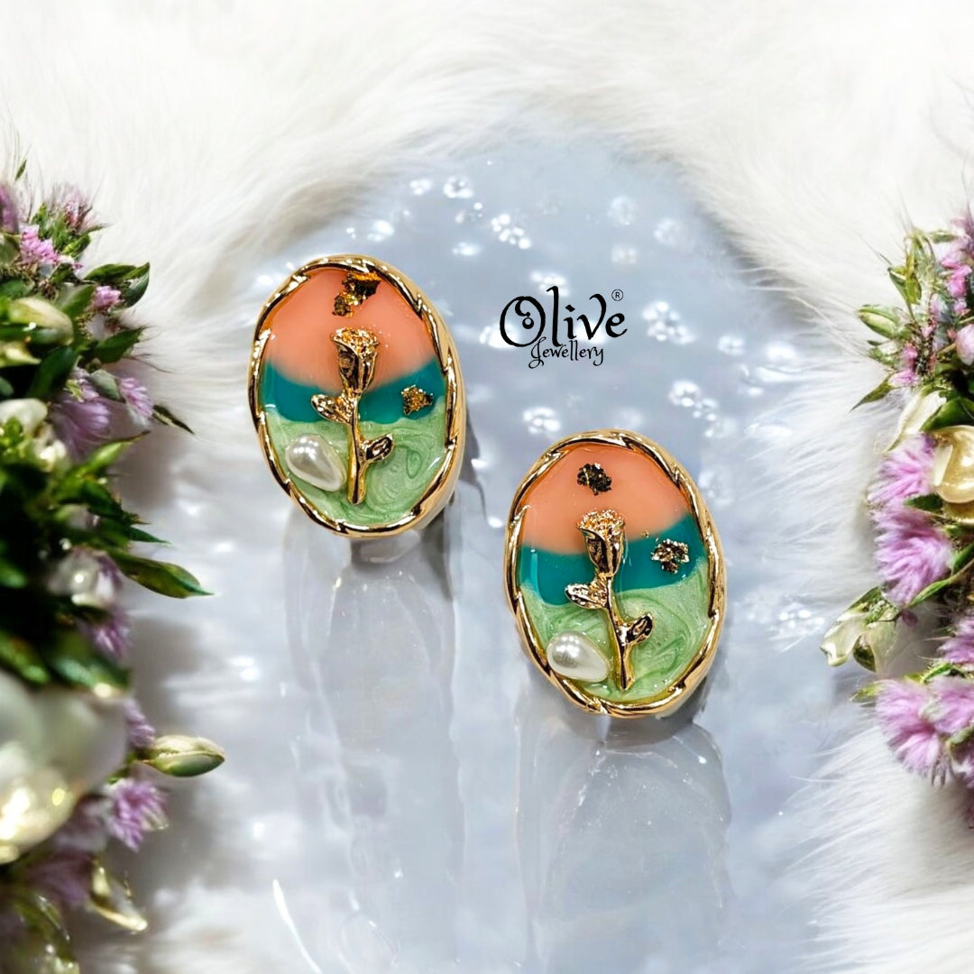Enamel Earrings - 249