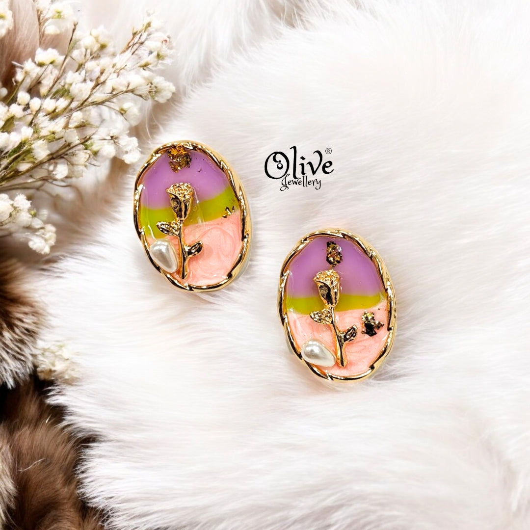Enamel Earrings - 249