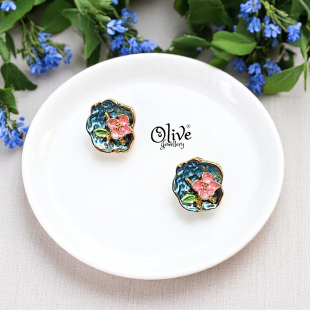 Enamel Earrings - 282