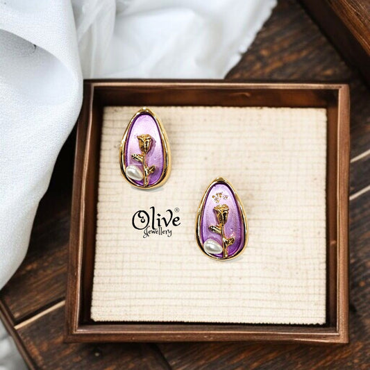 Enamel Earrings - 286