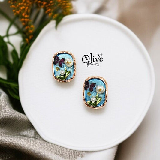 Enamel Earrings - 288