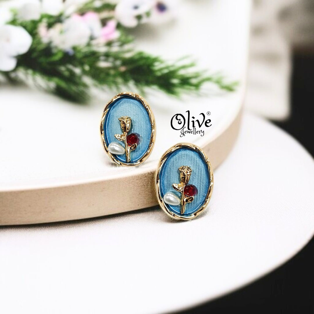 Enamel Earrings - 294