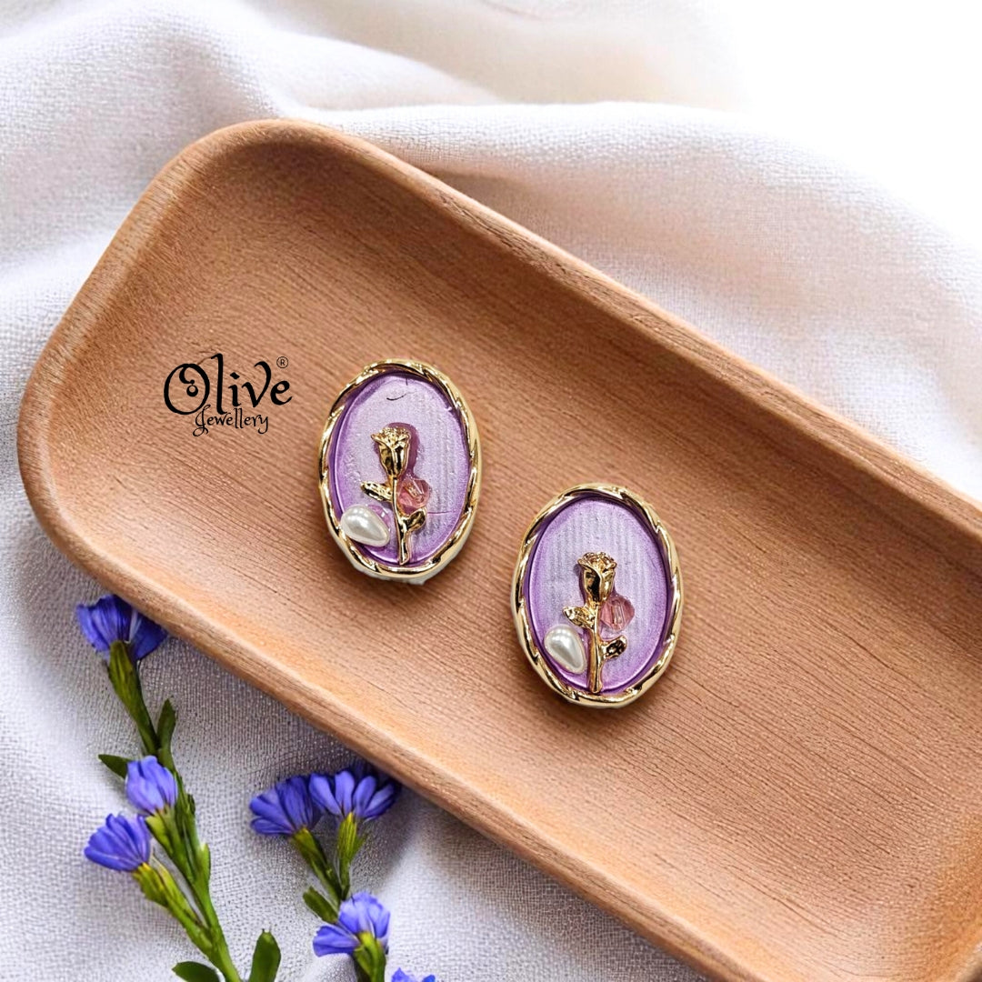 Enamel Earrings - 294