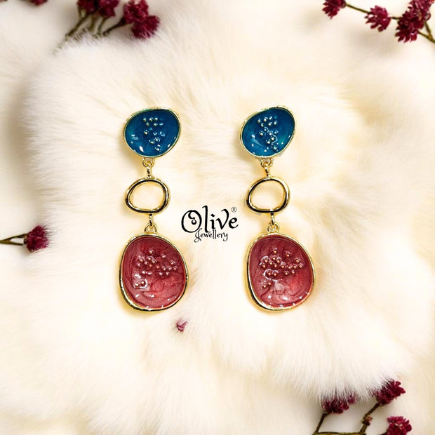 Enamel Earrings - 299