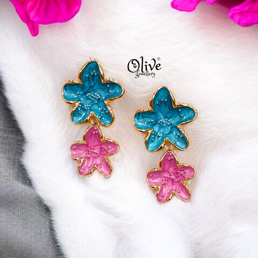 Enamel Earrings -347