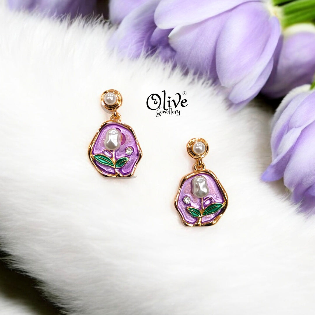 Enamel Earrings -356