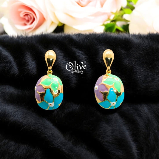 Enamel Earrings - 587