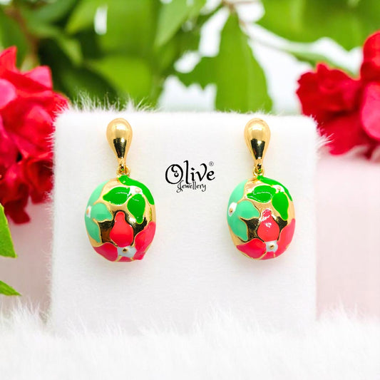 Enamel Earrings - 587