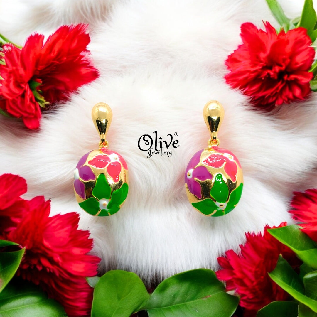 Enamel Earrings - 587