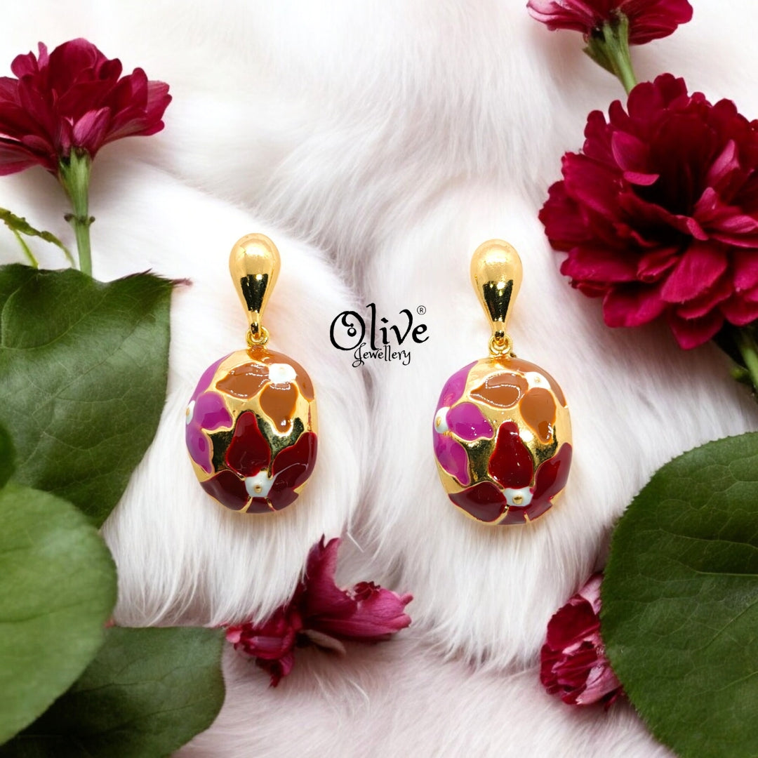Enamel Earrings - 587