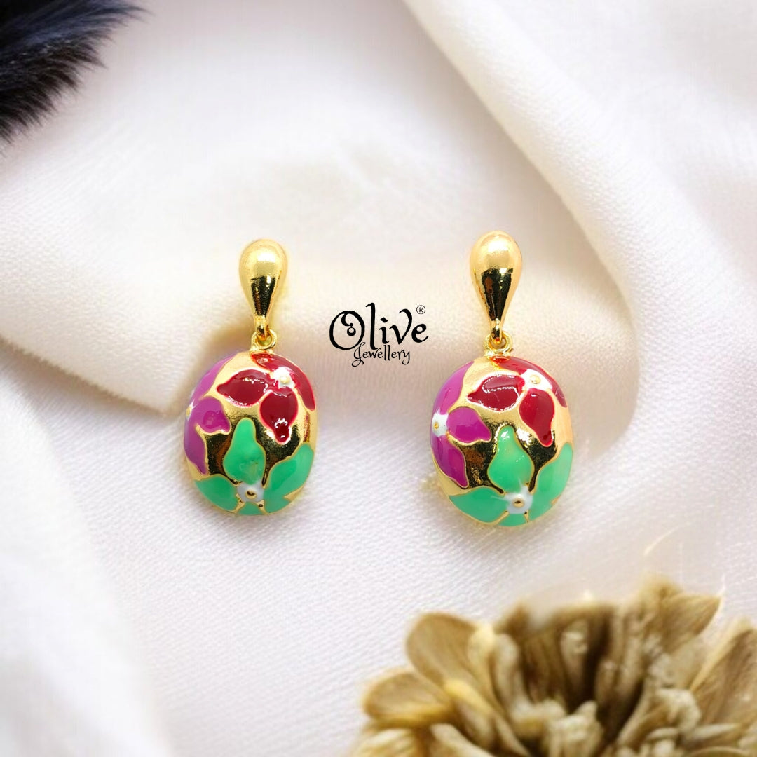 Enamel Earrings - 587