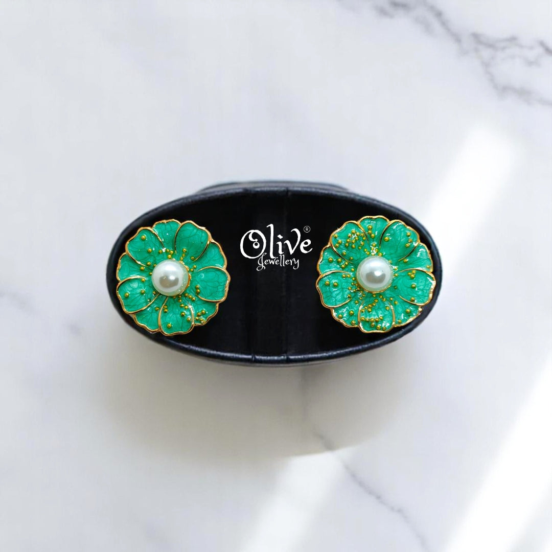 Enamel Earrings - 593