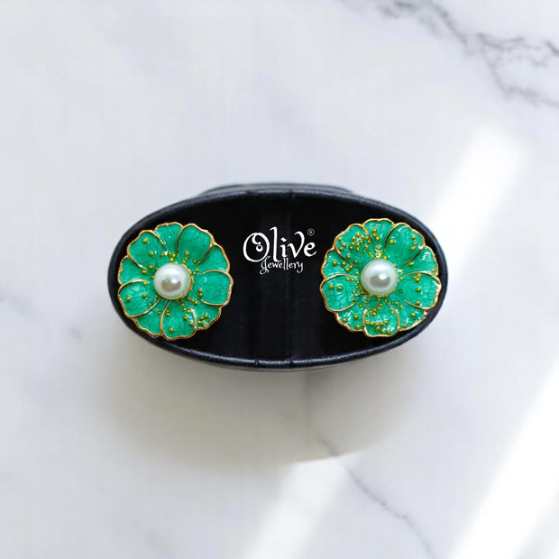 Enamel Earrings - 593