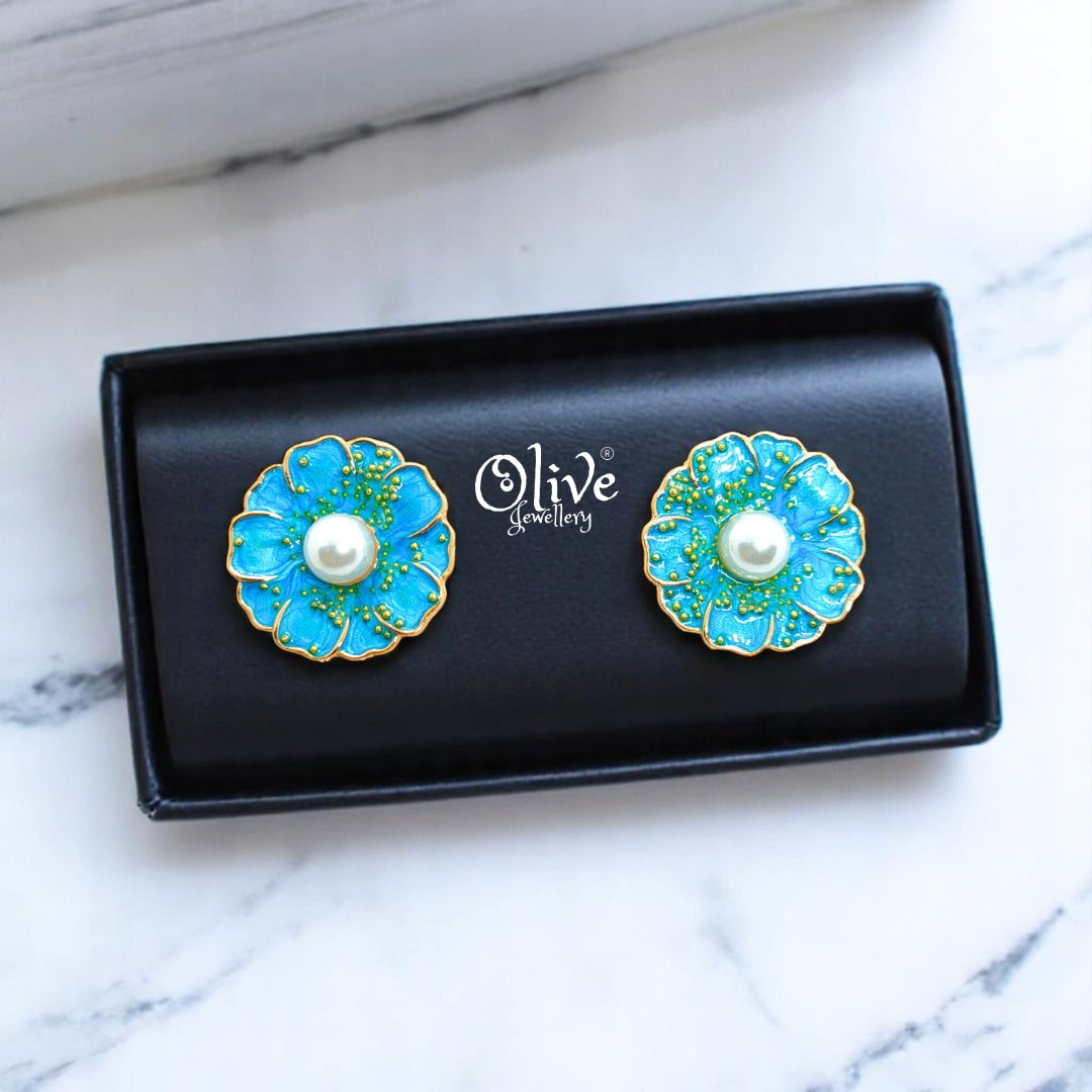 Enamel Earrings - 593