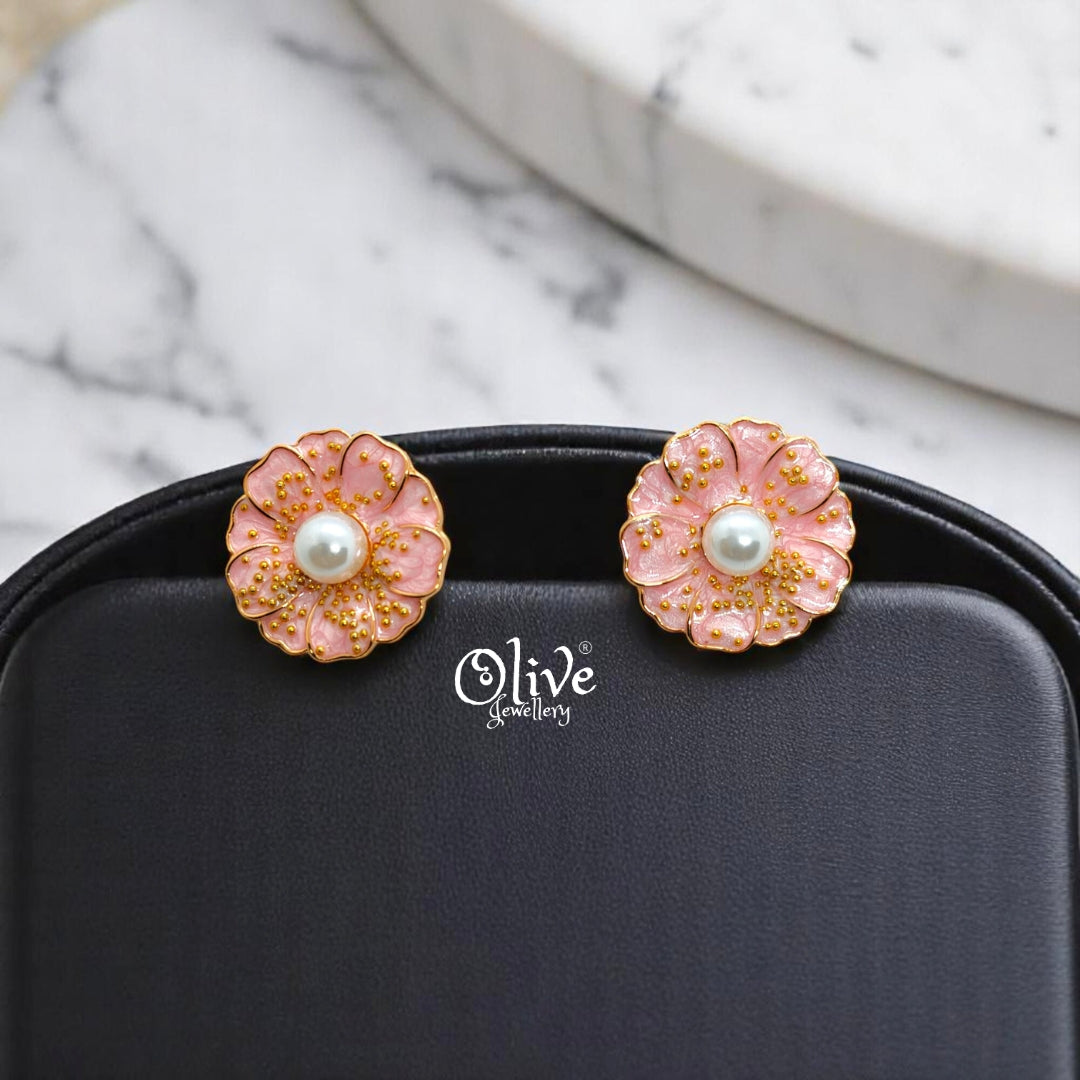 Enamel Earrings - 593