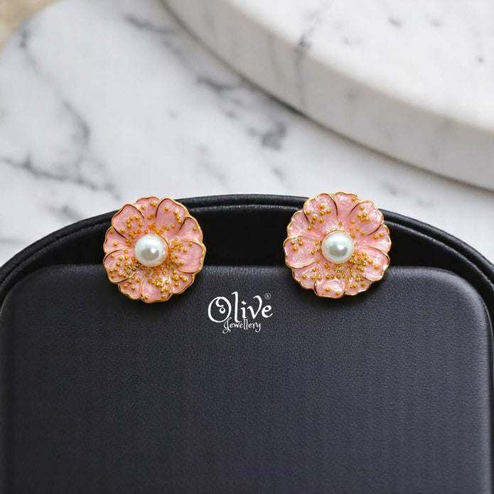 Enamel Earrings - 593