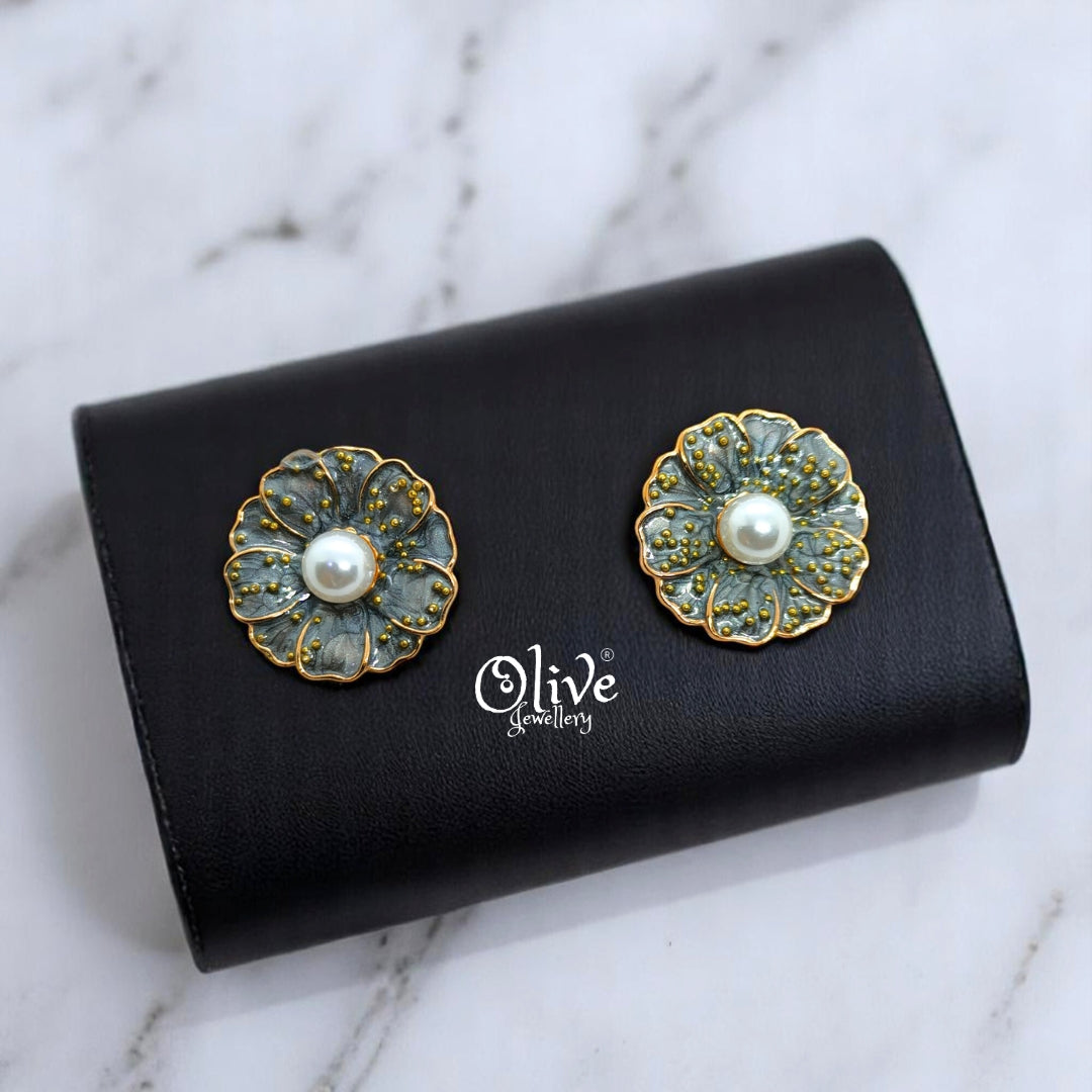 Enamel Earrings - 593