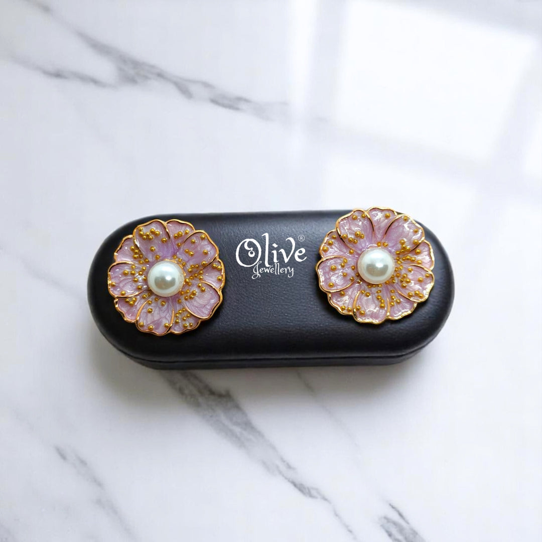 Enamel Earrings - 593