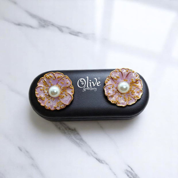 Enamel Earrings - 593