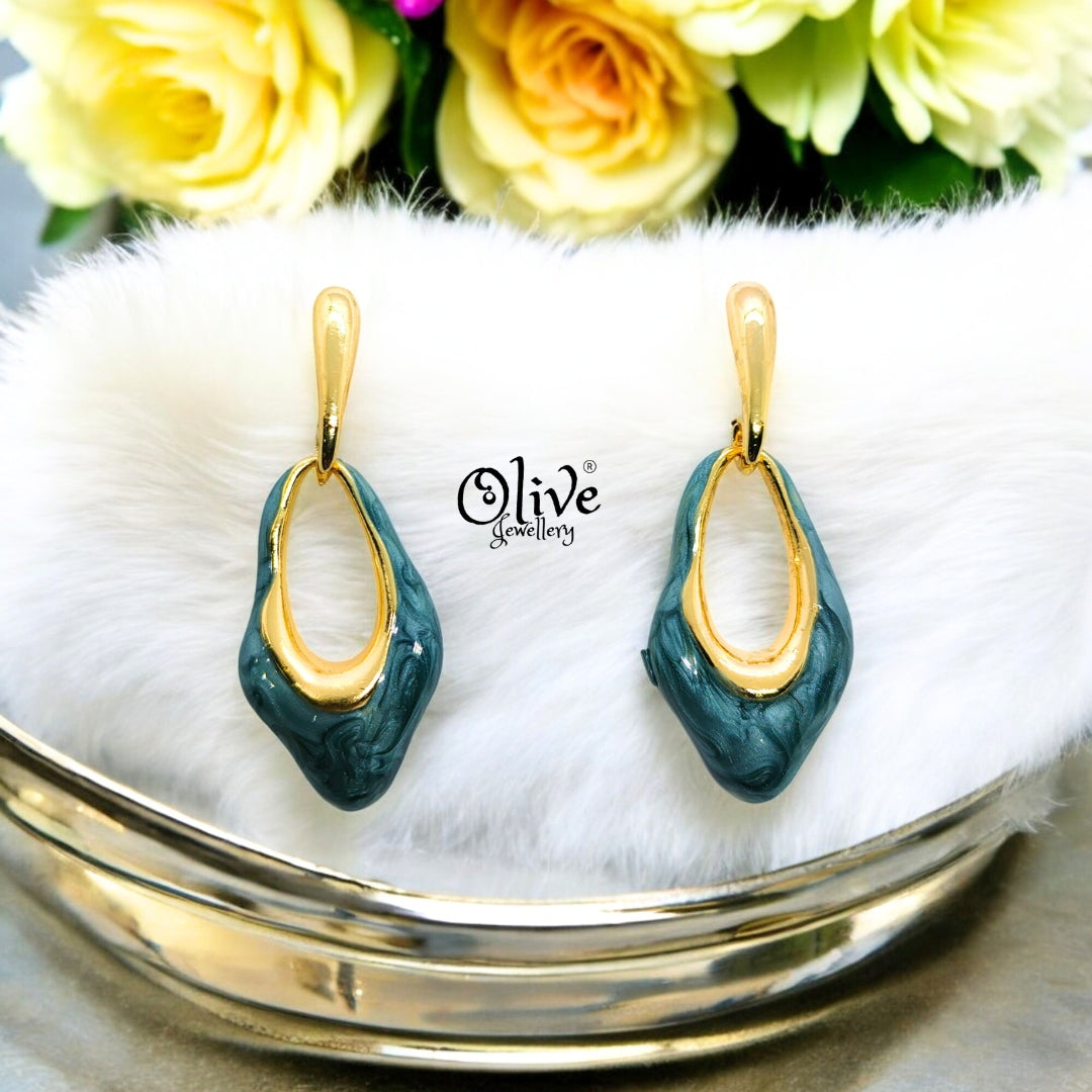 Enamel Earrings - 605