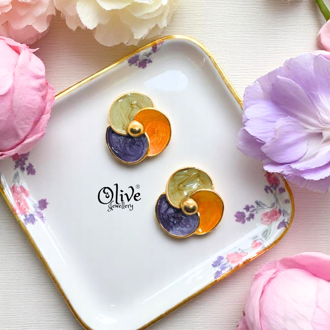 Enamel Earrings - 628