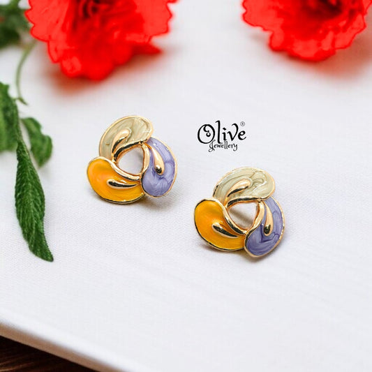Enamel Earrings - 636
