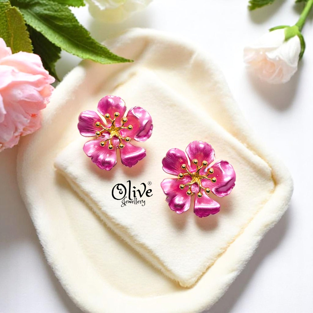 Enamel Earrings - 644
