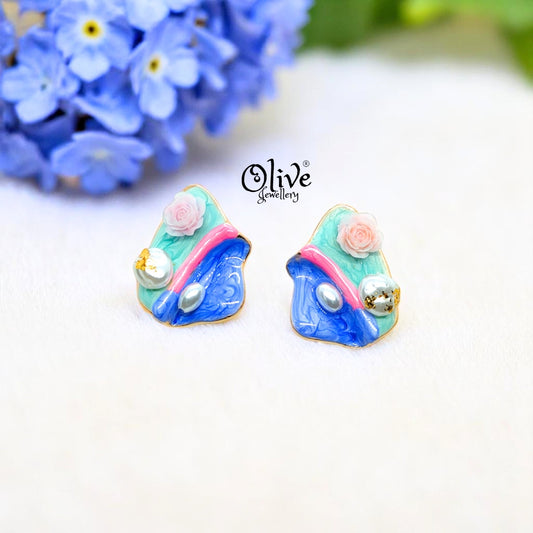 Enamel Earrings - 665