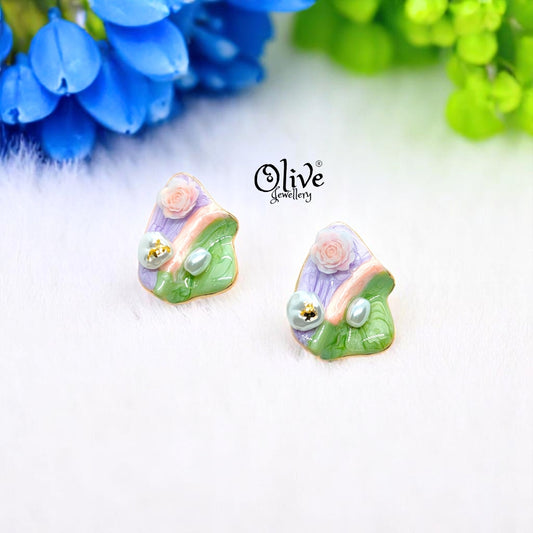 Enamel Earrings - 665