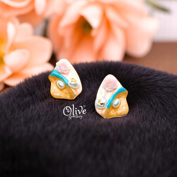 Enamel Earrings - 665