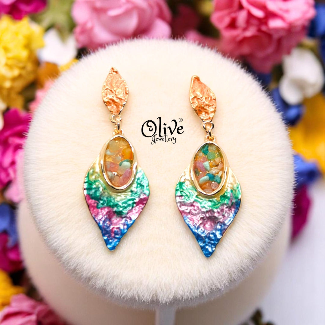 Enamel Earrings - 669