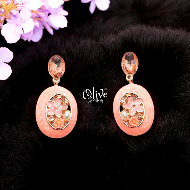 Enamel Earrings - 681