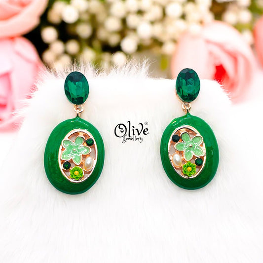 Enamel Earrings - 681