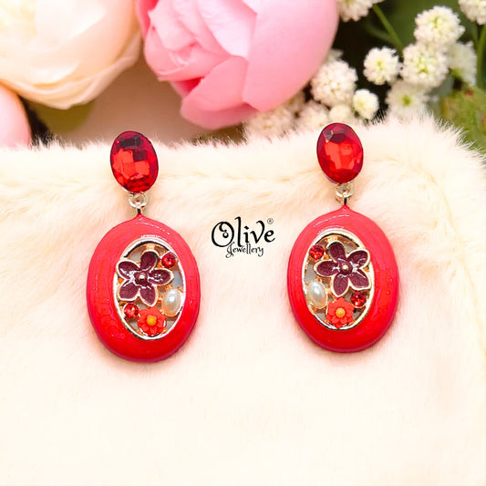 Enamel Earrings - 681