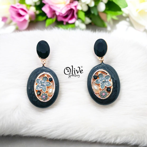 Enamel Earrings - 681