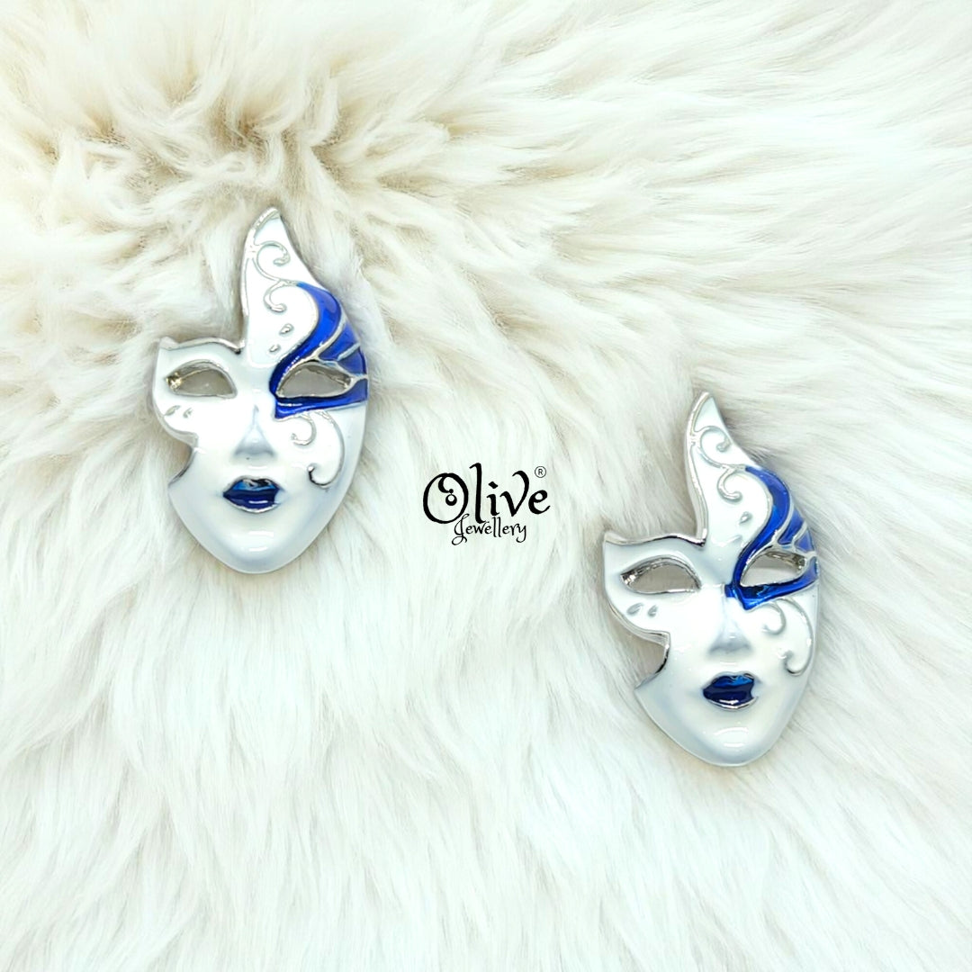 Enamel Earrings - 695 - Silver Shade