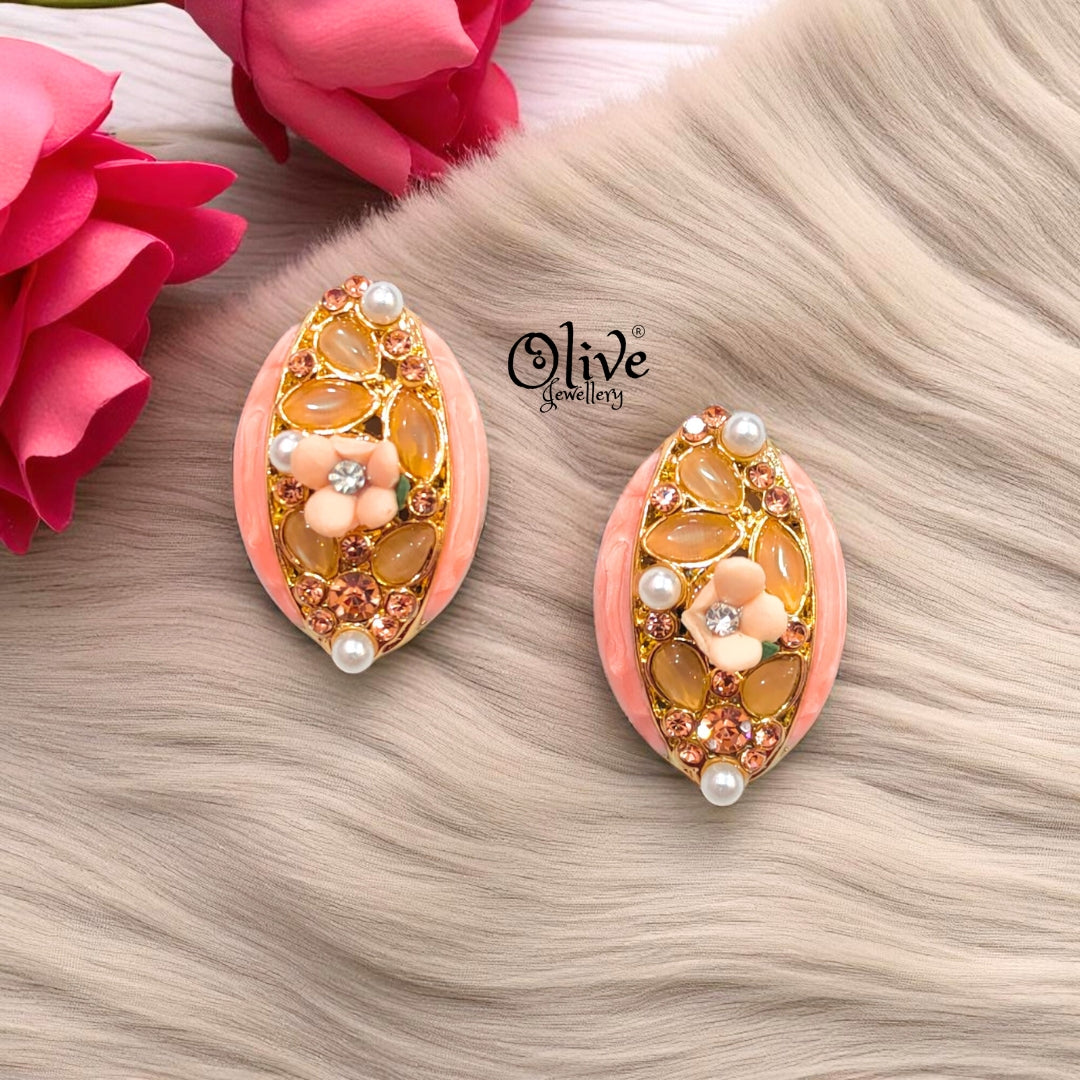 Enamel Earrings - 722
