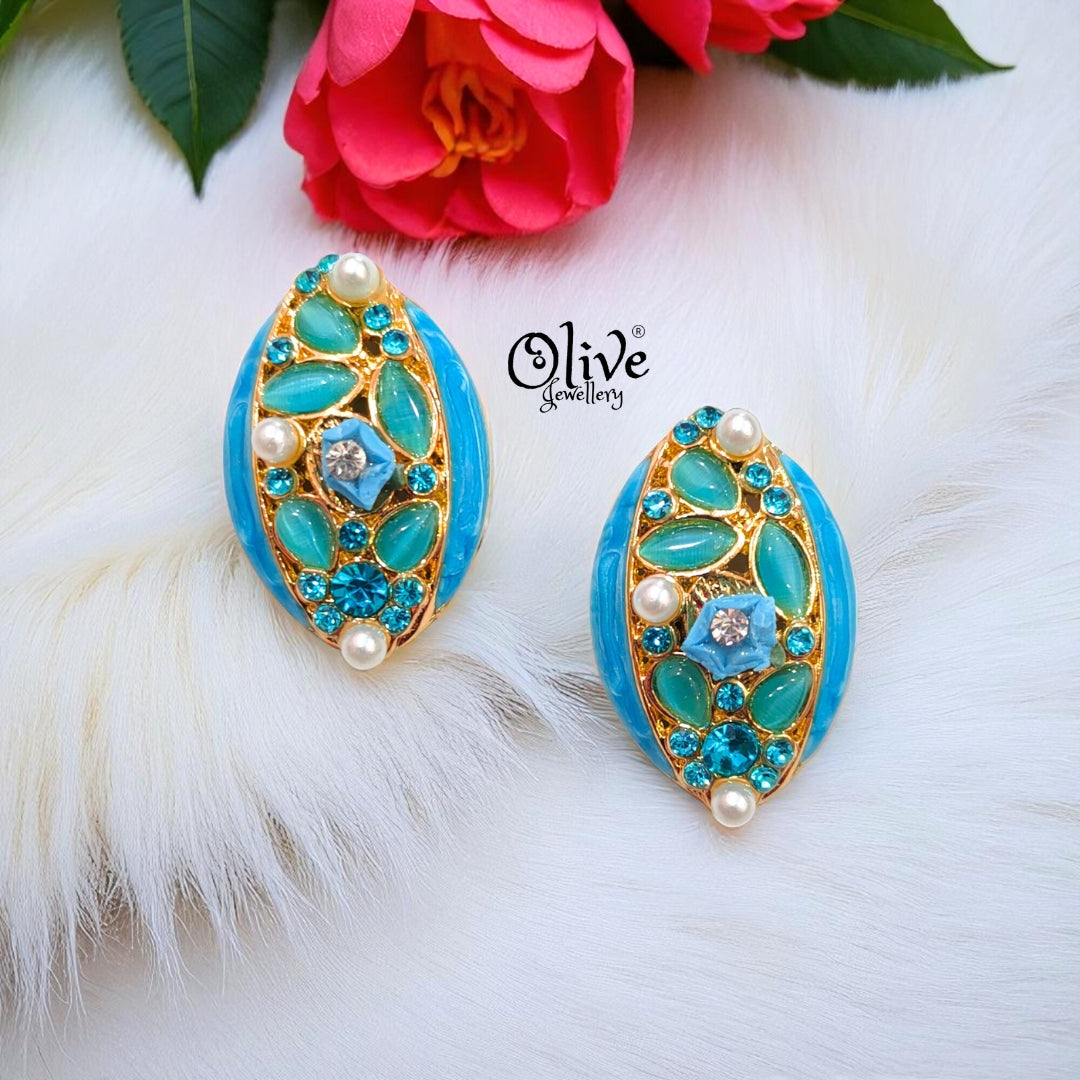 Enamel Earrings - 722