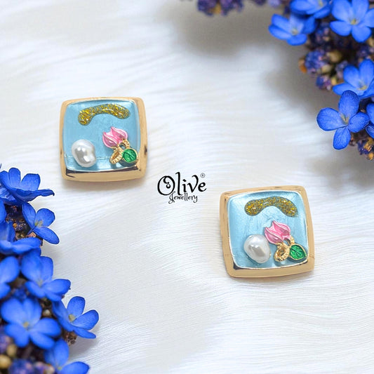 Enamel Earrings - 728