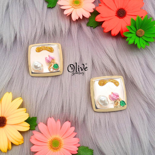 Enamel Earrings - 728