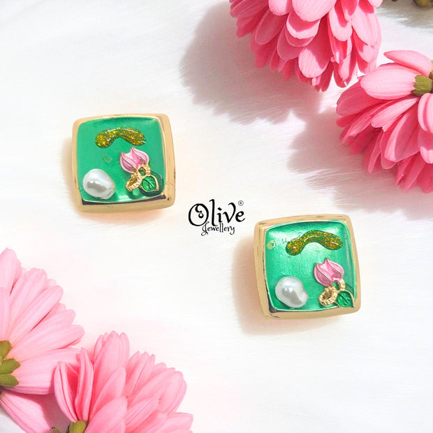 Enamel Earrings - 728