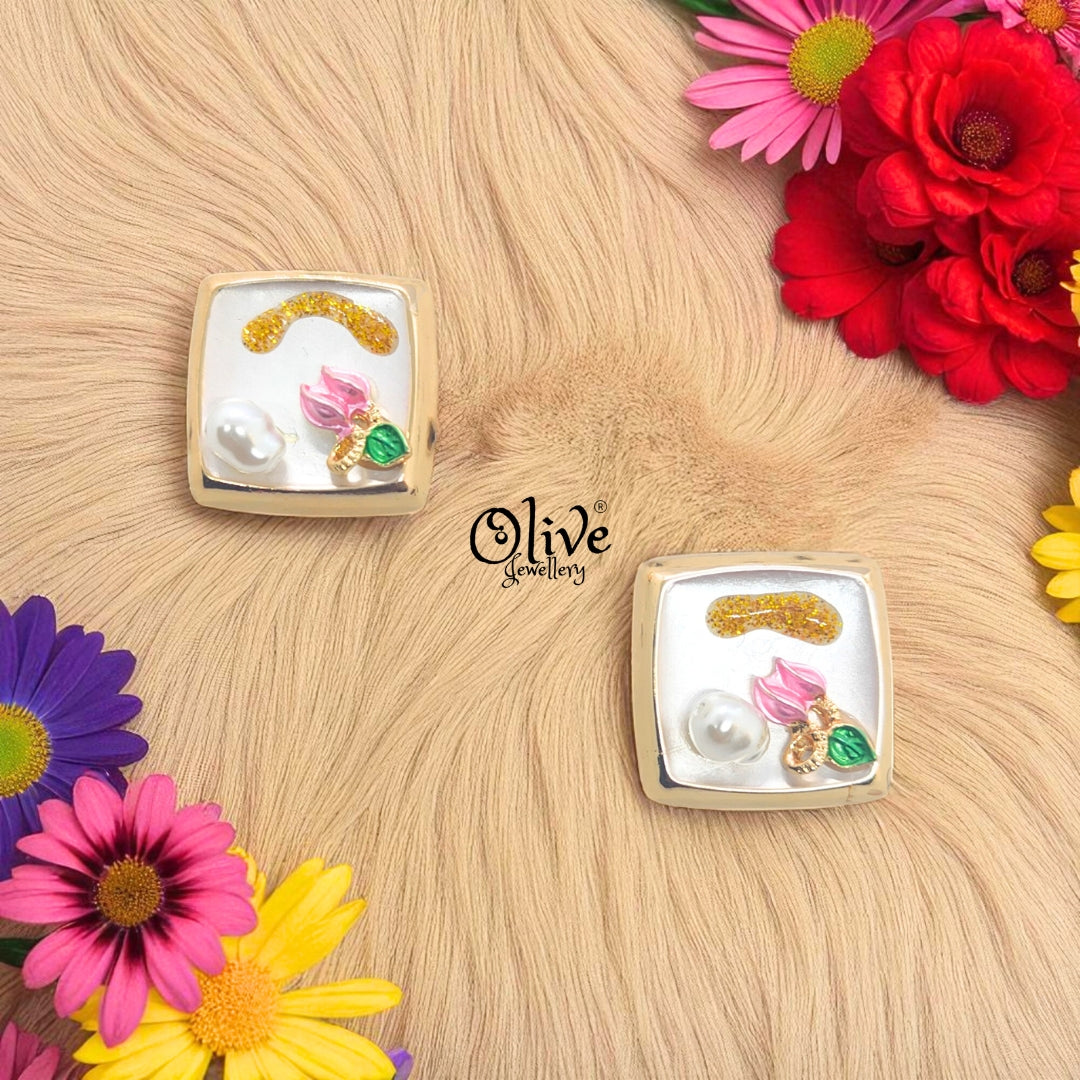 Enamel Earrings - 728