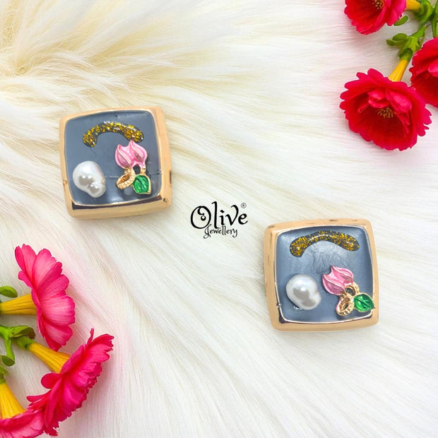 Enamel Earrings - 728