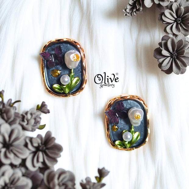 Enamel Earrings - 288