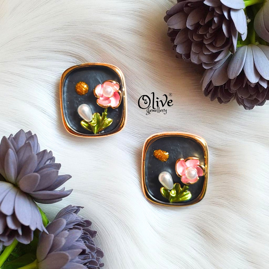 Enamel Earrings - 125