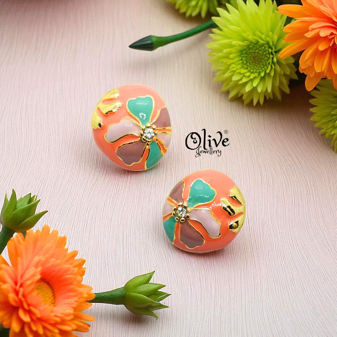Enamel Earrings - 758