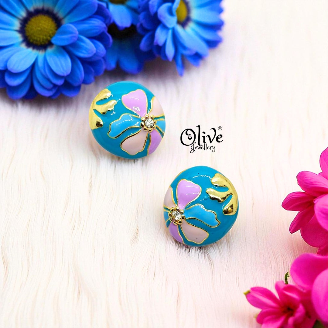 Enamel Earrings - 758
